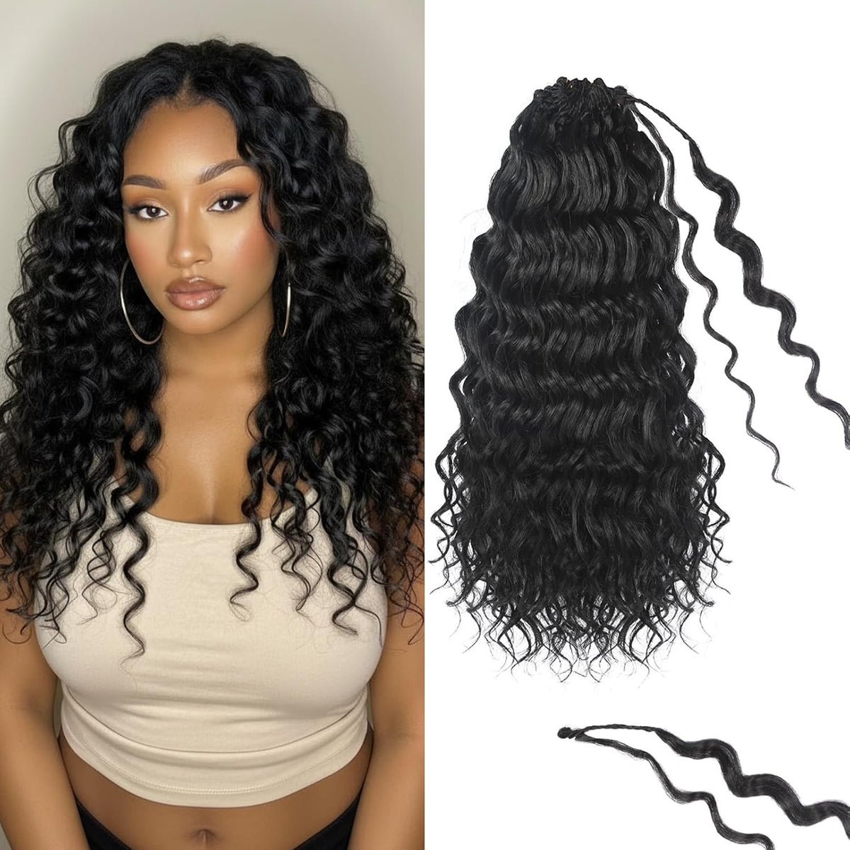 14 Inch Pre-Looped Ocean Wave Crochet Braids - Natural Look, 8 Packs