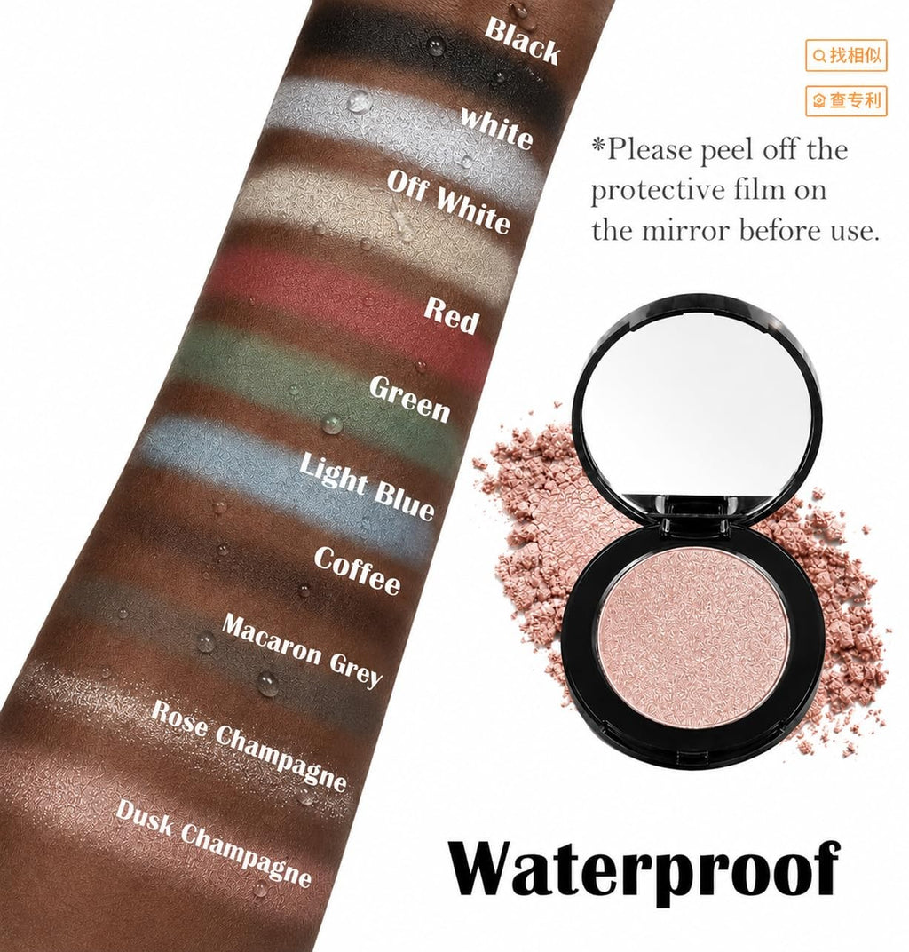 Pink Champagne Shimmer Eyeshadow with Mirror - Long Lasting 1.16 oz