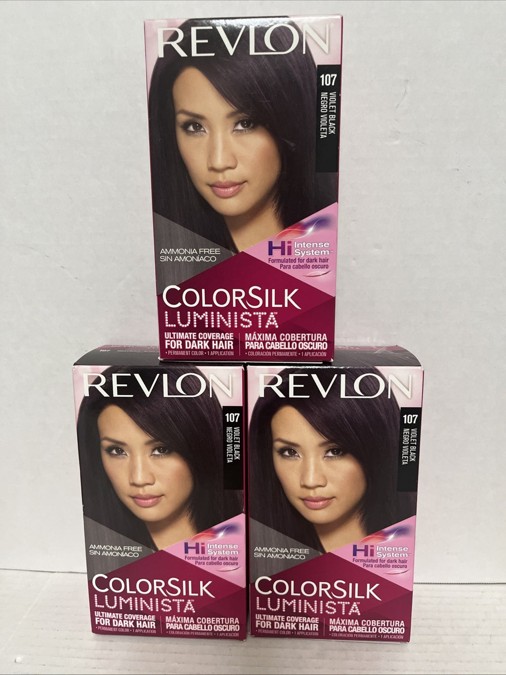 Revlon Colorsilk Luminista Hair Color #107 Violet Black - Pack of 3