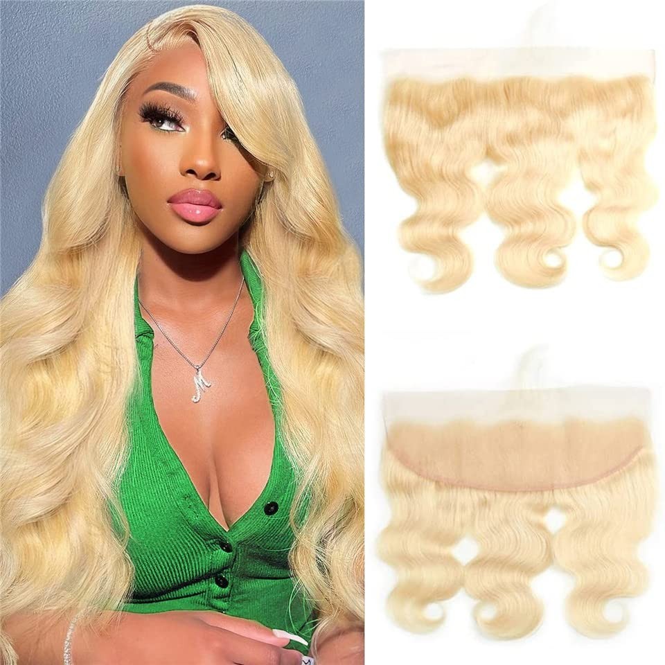 14-Inch Blonde Lace Frontal Wig 100% Remy Human Hair 613 Platinum