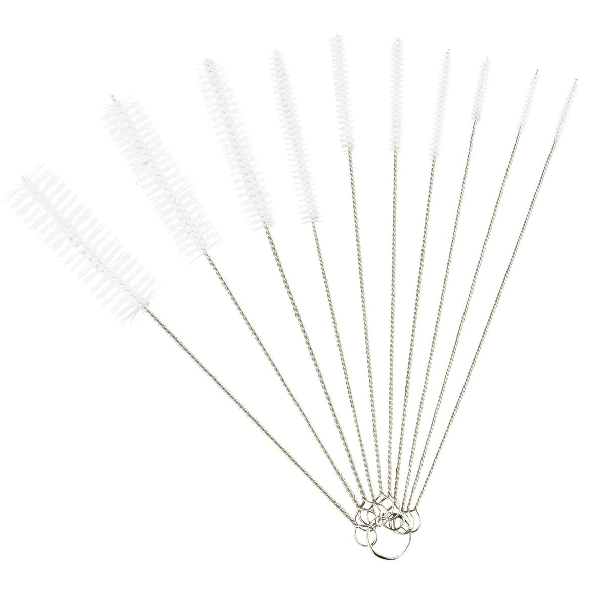 10 Piece Stainless Steel Cleaning Brush Set for Bottles Mugs and Straws