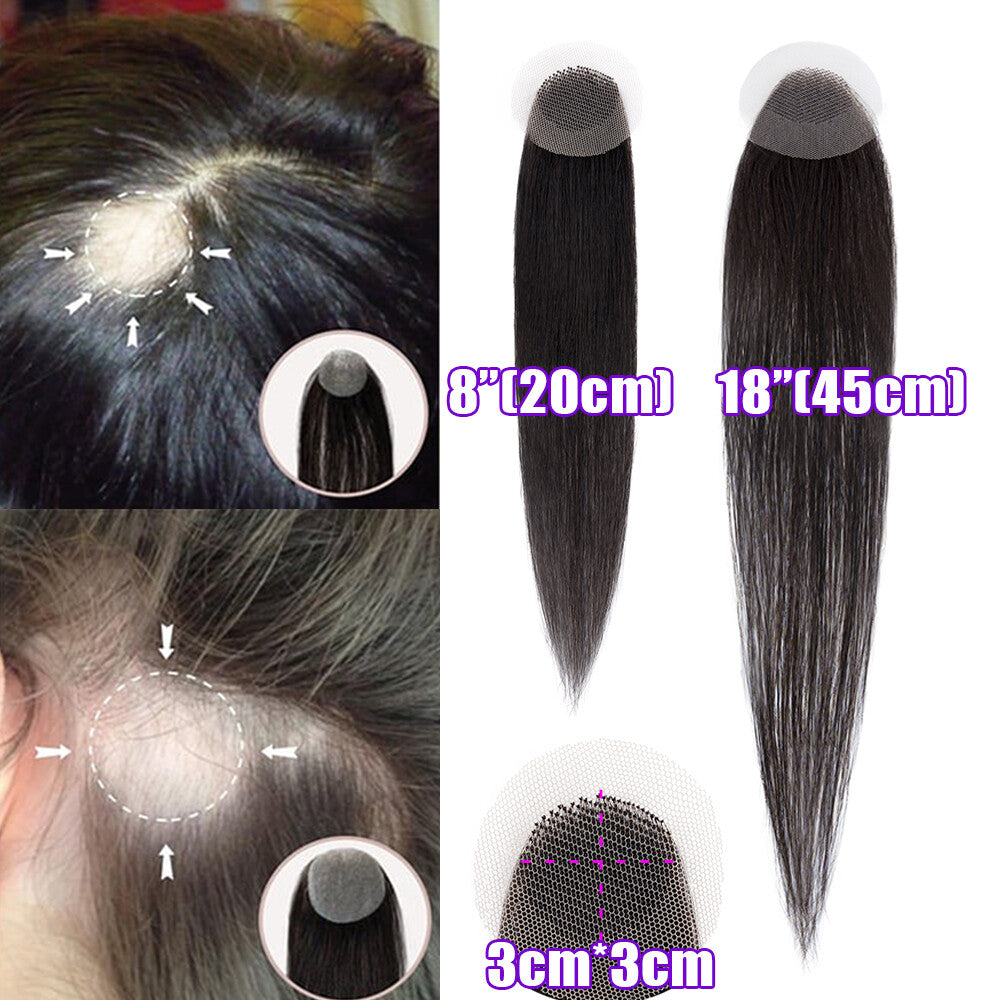 Full Lace Hair Cover-up Tape Patches for Hair Loss & Alopecia, Human Hair