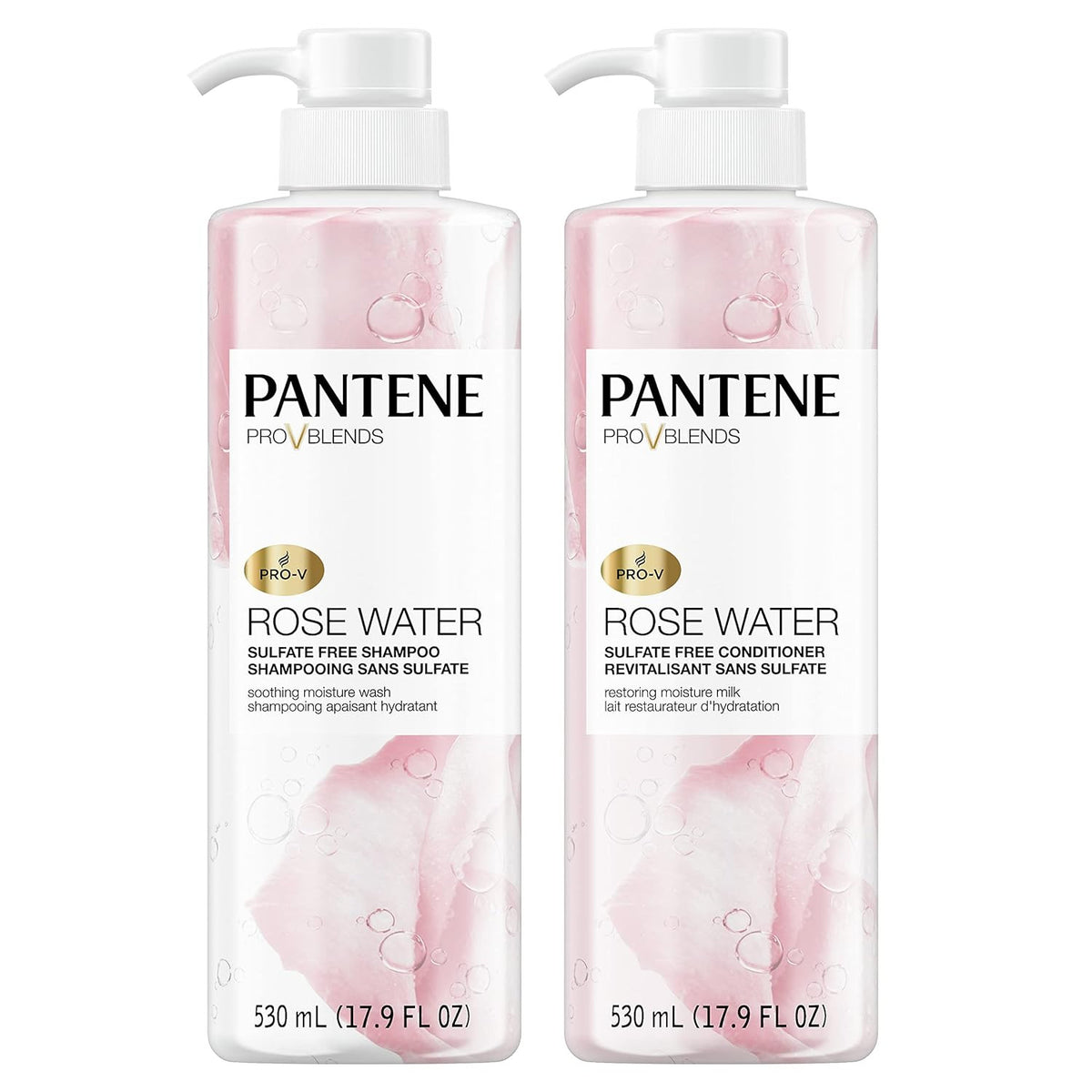 Sulfate-Free Rose Water Shampoo & Conditioner Set for All Hair Types - 17.9oz x2