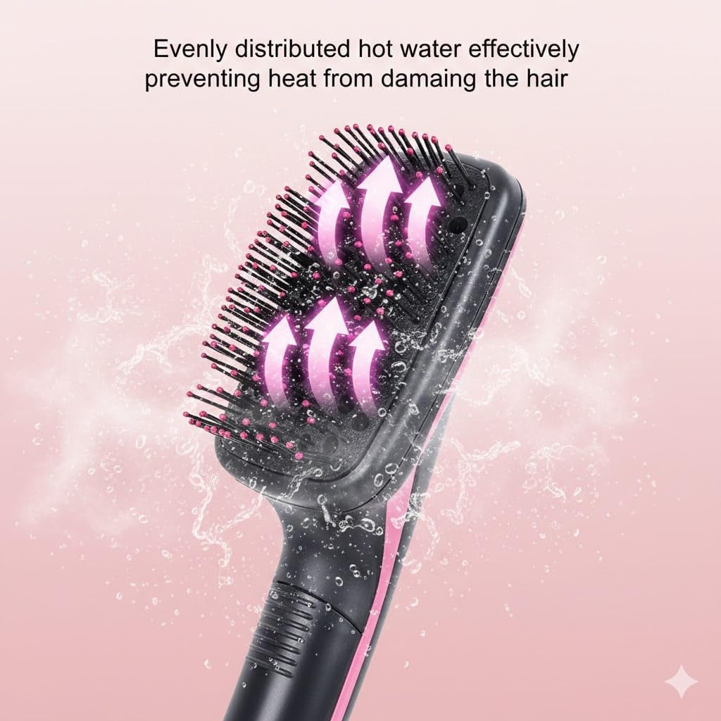 3-in-1 Hair Dryer Brush & Straightening Styling Tool for All Hair Types