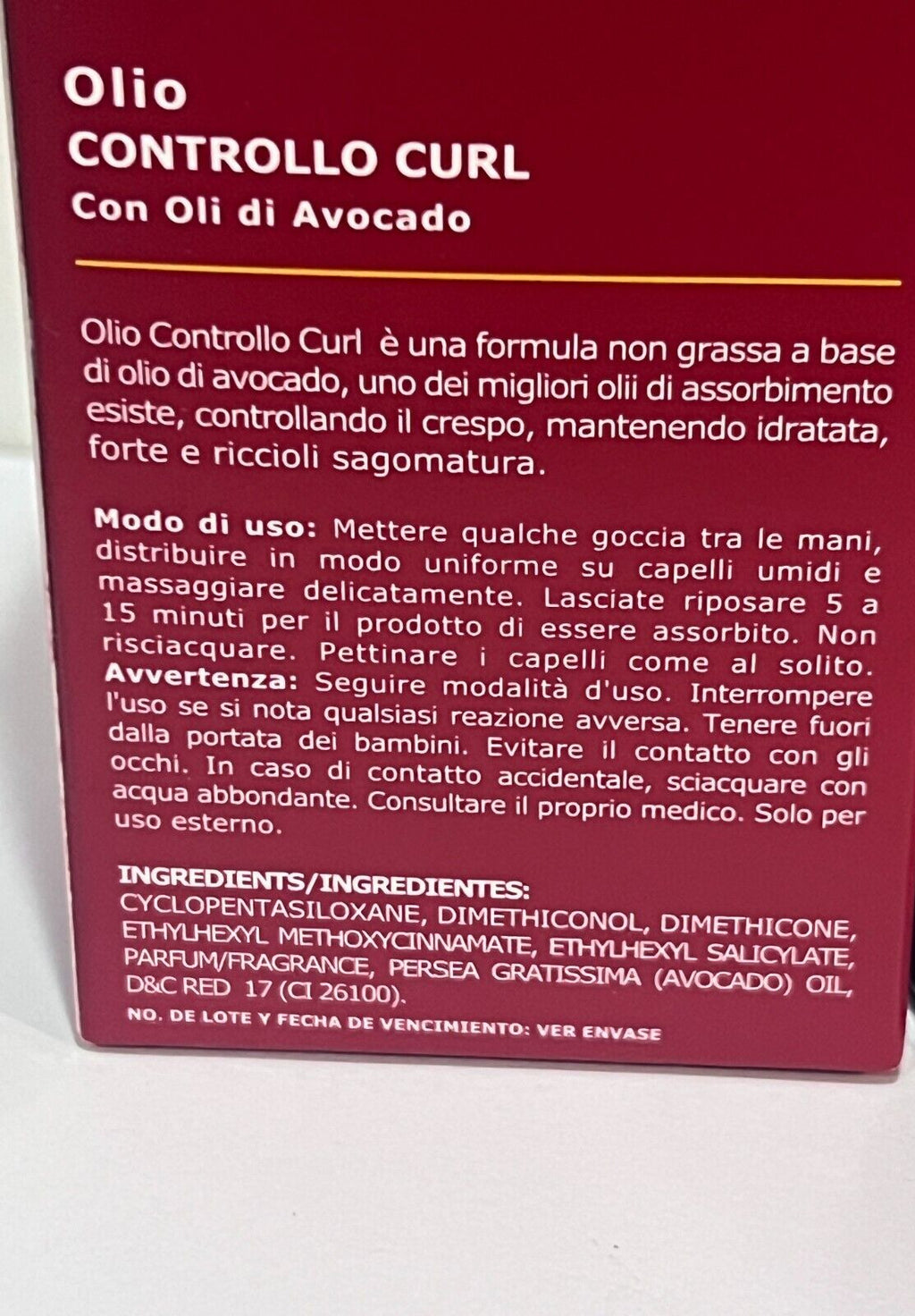 Curl Control Oil with Avocado Oil for Frizz & Shine - Firenze