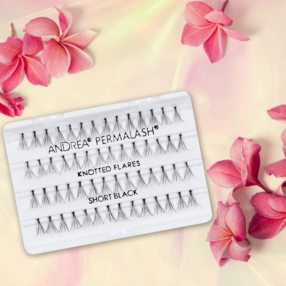 Andrea Knotted Flare Individual Lashes Short Black — 1 Pair (Pack of 4)