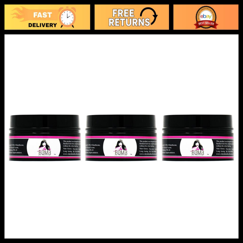 Strong Hold Edge Control Gel - 3.5oz Pack of 3, Non-Greasy, Long-Lasting