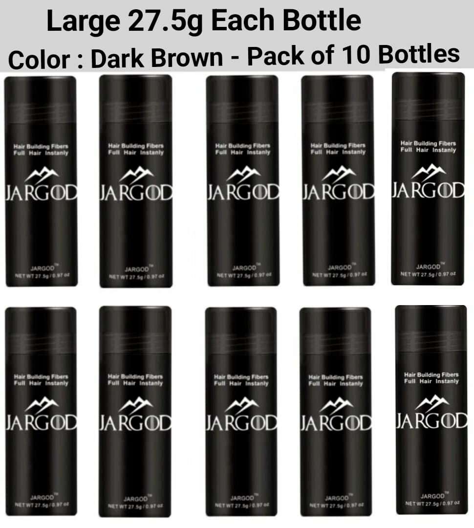 Hair Building Fibers Concealer 10-Pack Large 27.5g Dark Brown Thinning Hair