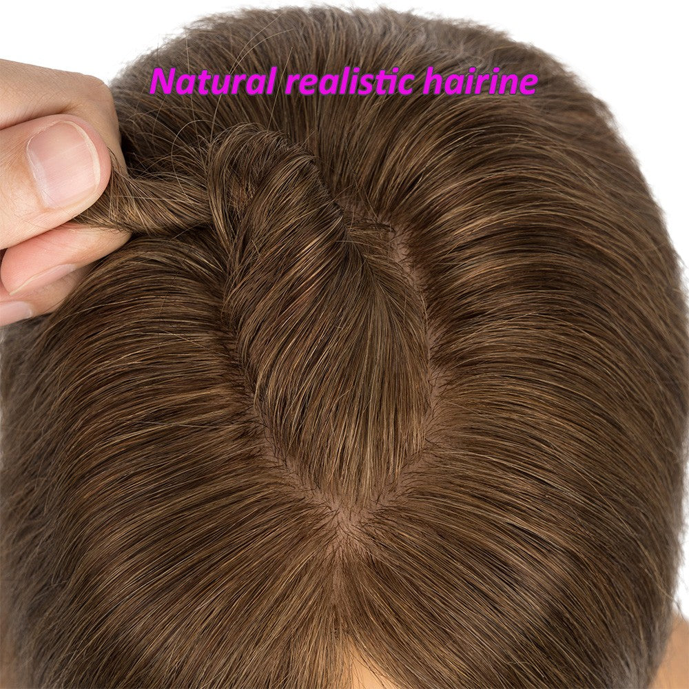 Remy Human Hair Topper with Silk Base for Women - Clip-In Volumizer