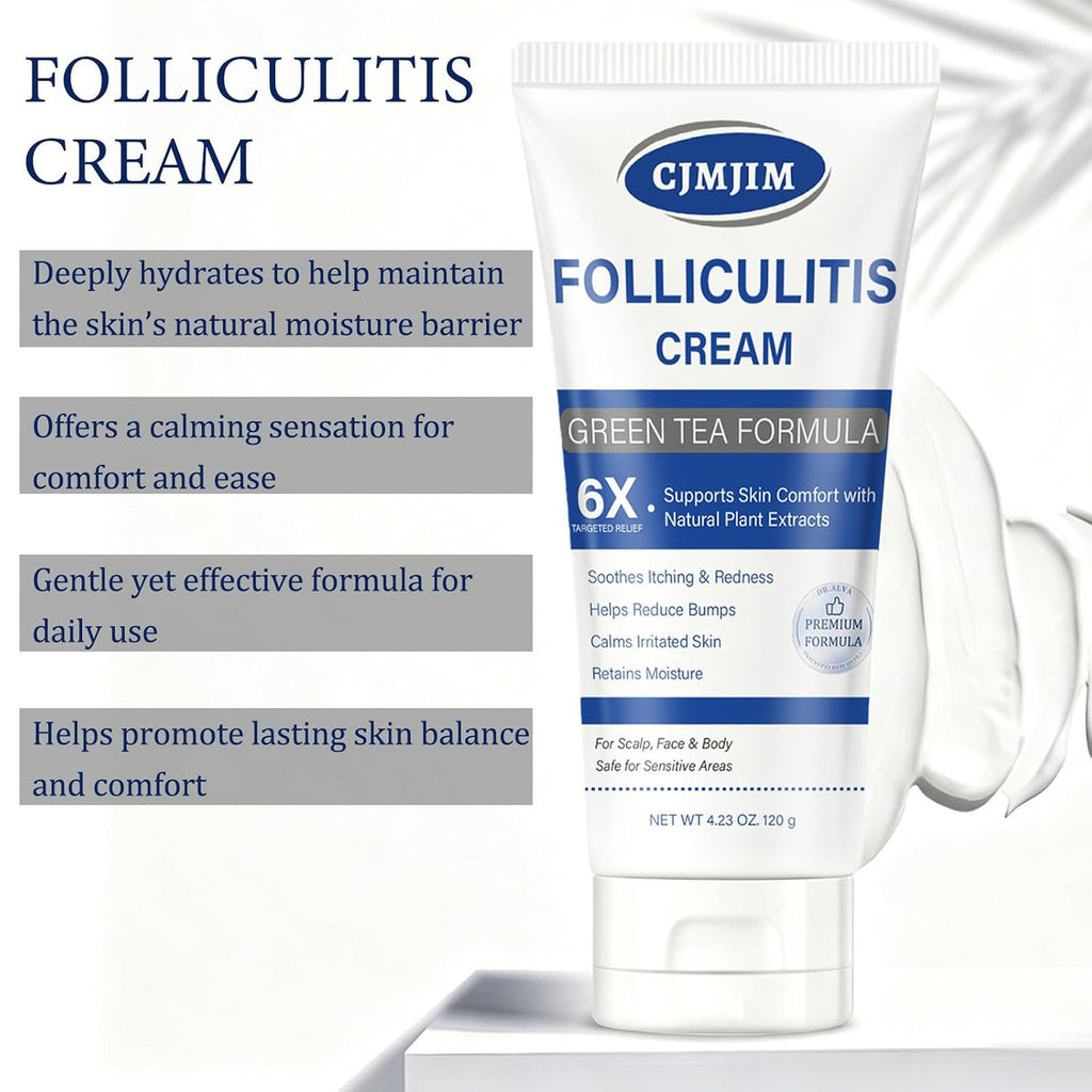 Folliculitis Soothing Cream for Scalp, Face, Body – Non Comedogenic Balm 4.23oz