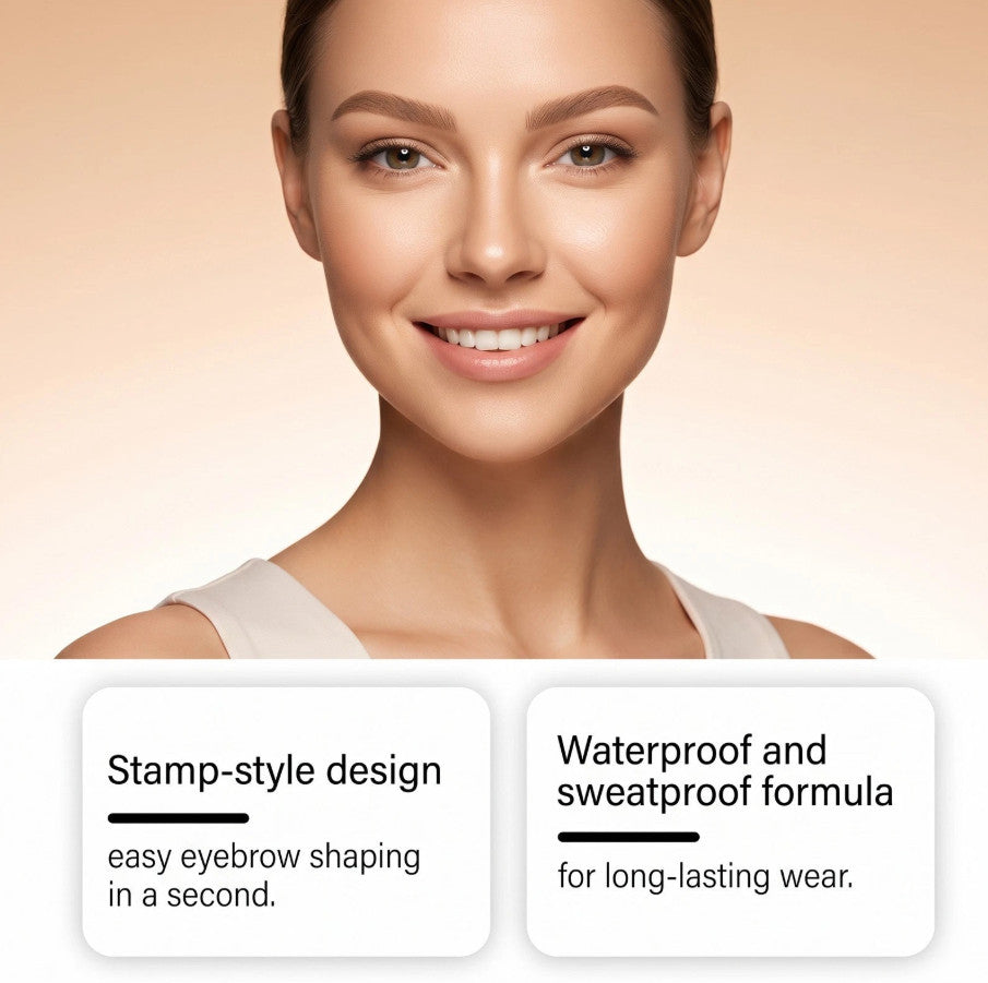 Eyebrow Stamp Kit with 3 Shapes and 3 Shades - Waterproof Brow Makeup