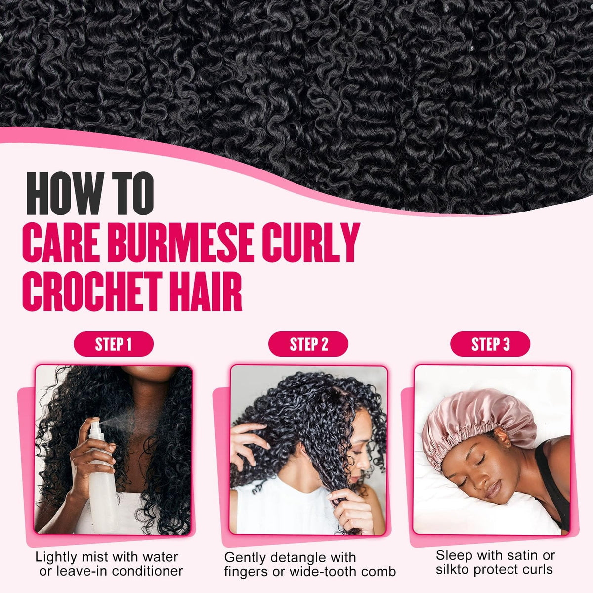 Burmese Curly Crochet Hair 14 Inch for Black Women - Pre-Looped Synthetic Wig