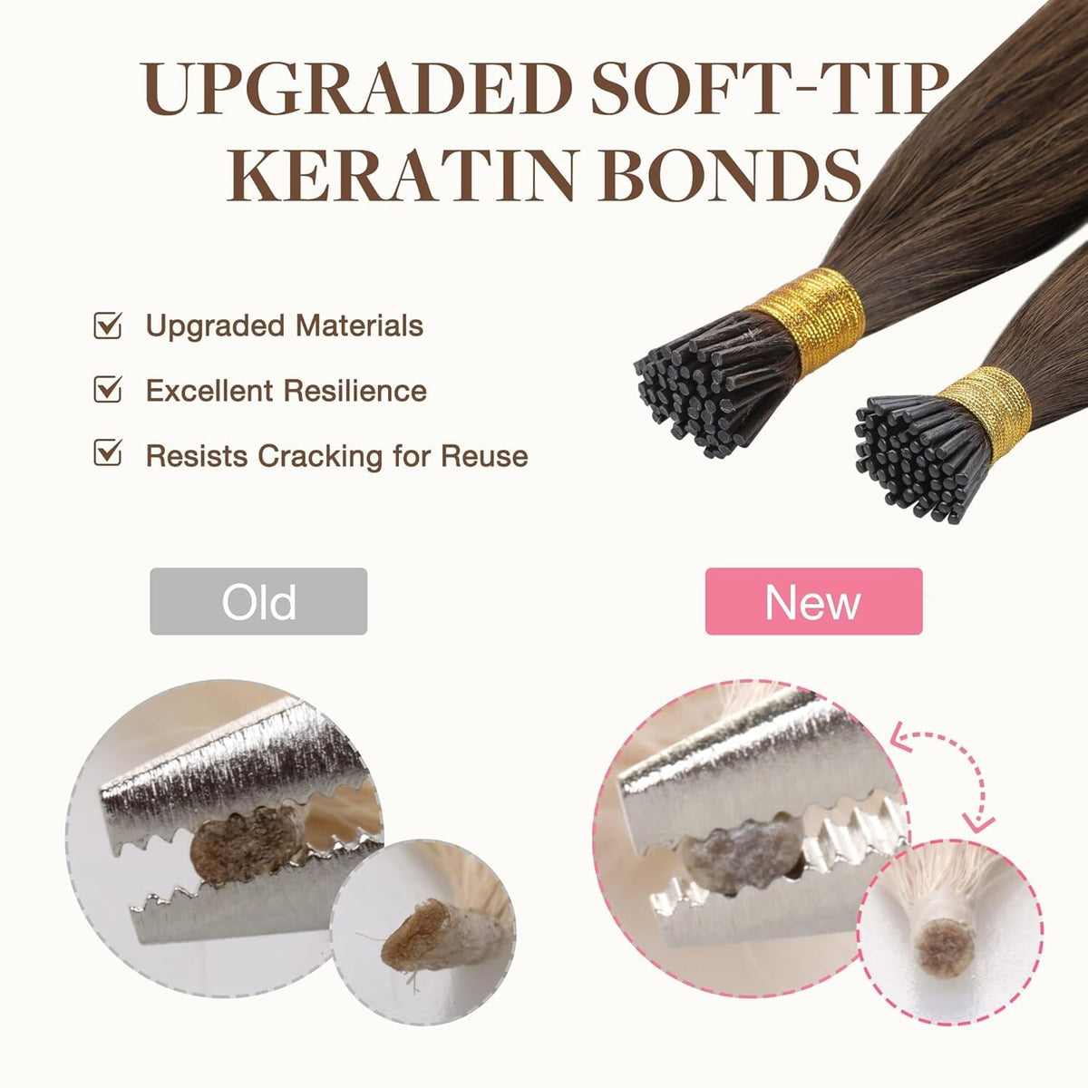 24-Inch Human Hair Extensions I Tip Light Ash Brown 100g Remy Real Hair