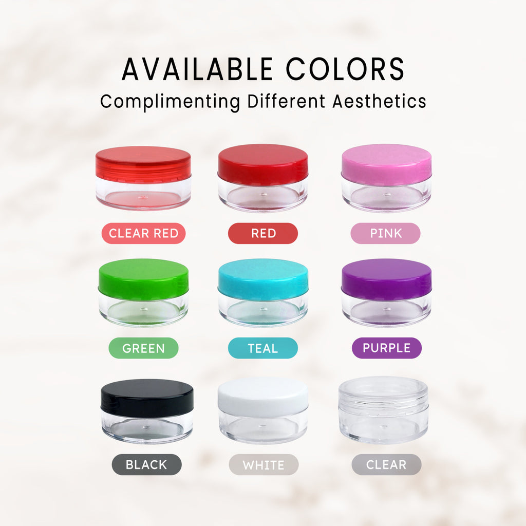 100Pcs 10g/10ml Round Clear Cosmetic Sample Jars with Purple Lids