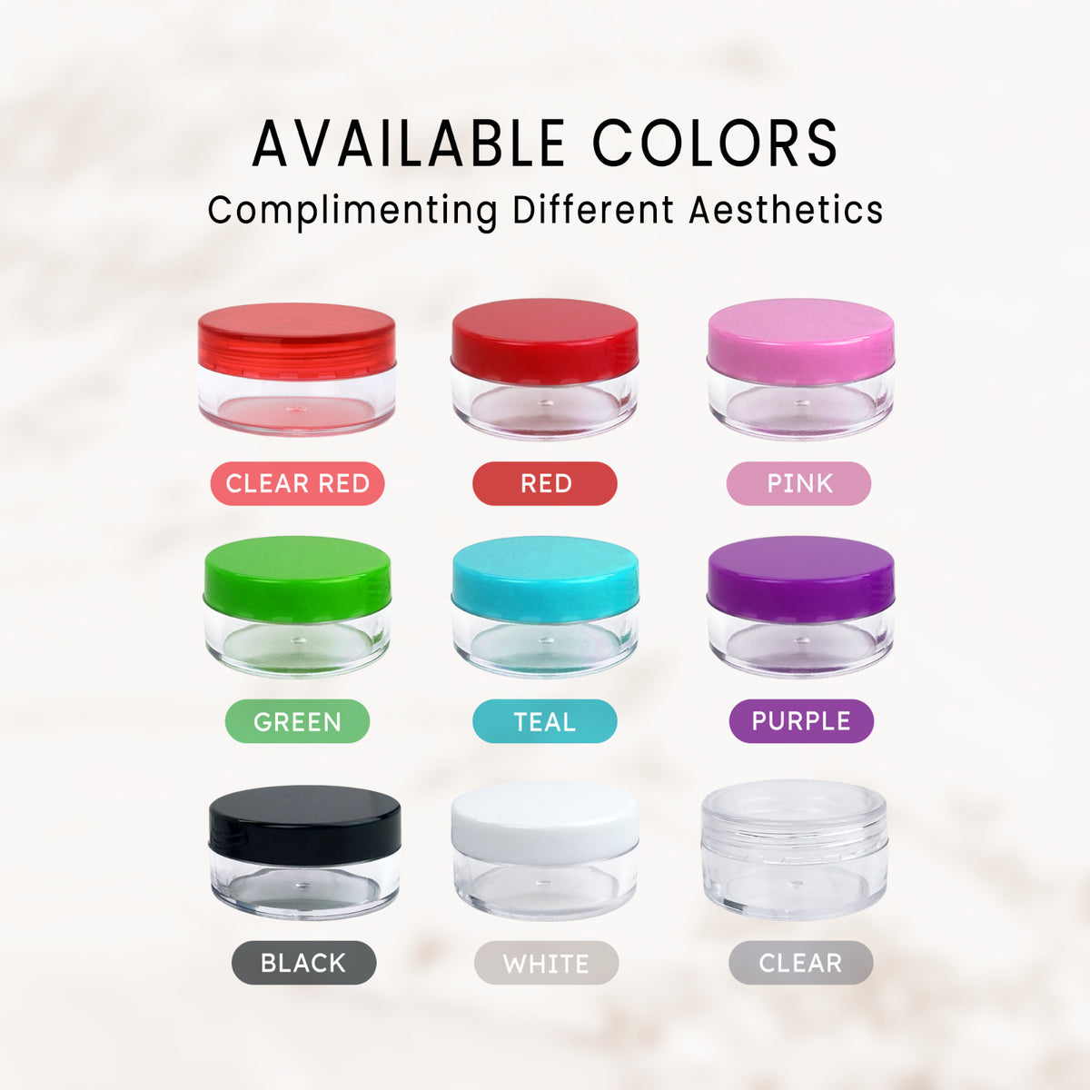 100Pcs 10g/10ml Round Clear Cosmetic Sample Jars with Purple Lids