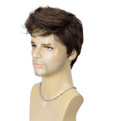 Men's Short Layered Heat-Resistant Synthetic Wig for Cosplay & Halloween