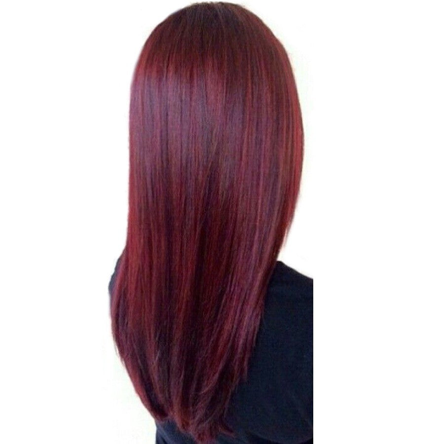 Human Hair Extensions Burgundy 99J Multiple Lengths & Textures - Full Bundle