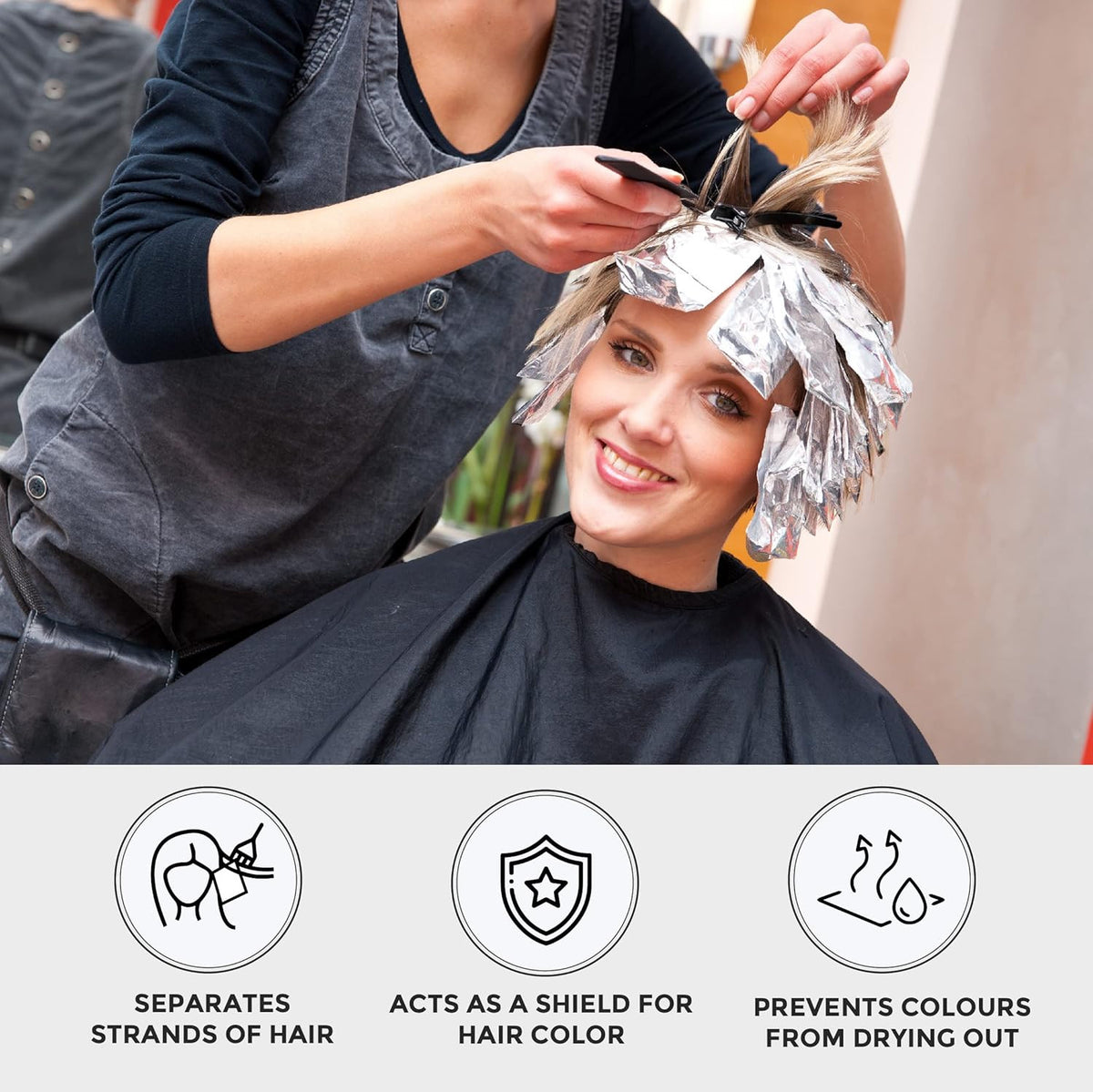 Pre-Cut Embossed Aluminum Foil Sheets for Hair Coloring & Food Use 500 Pack