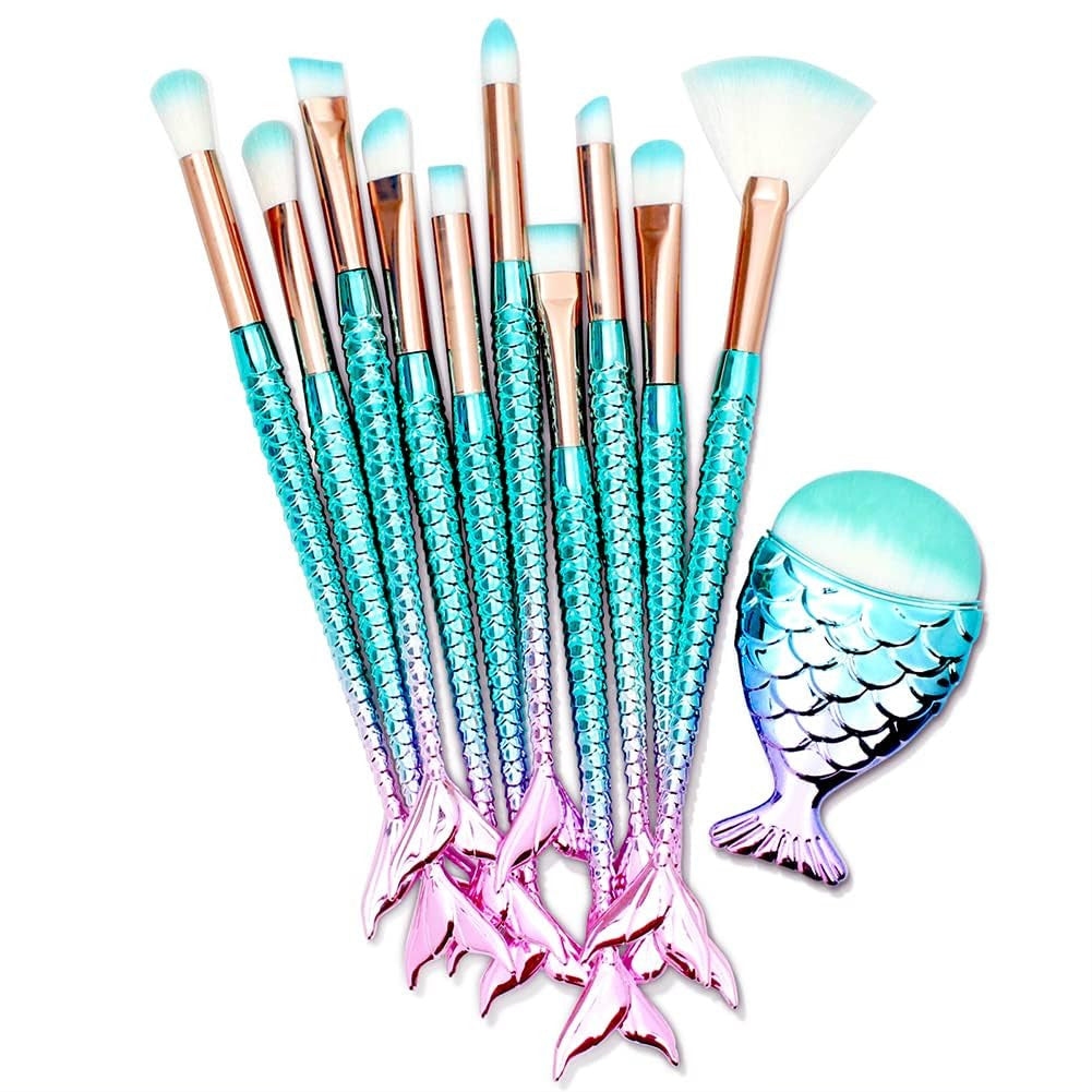 11-Piece Makeup Brush Set for Kids Teens and Women - Colorful & Soft