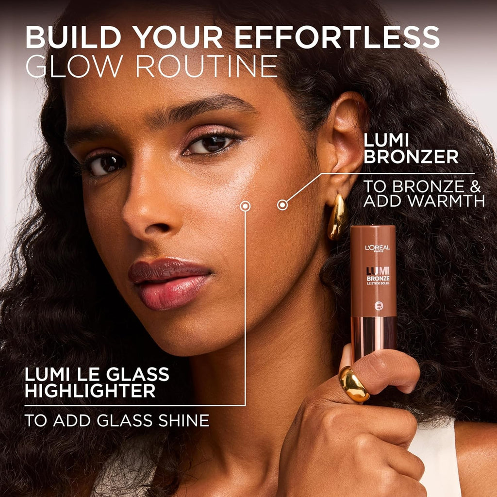 L'Oréal Lumi Bronze Le Stick Soleil Bronzer - Cream-to-Powder Glow, 110 Toasted Sunlight