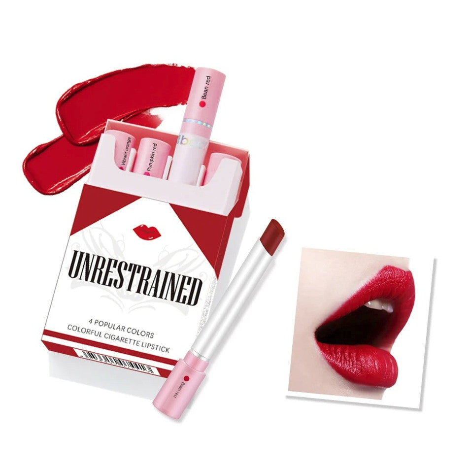 4PCS Matte Lipstick Set Long Lasting Waterproof Red Lip Makeup Kit