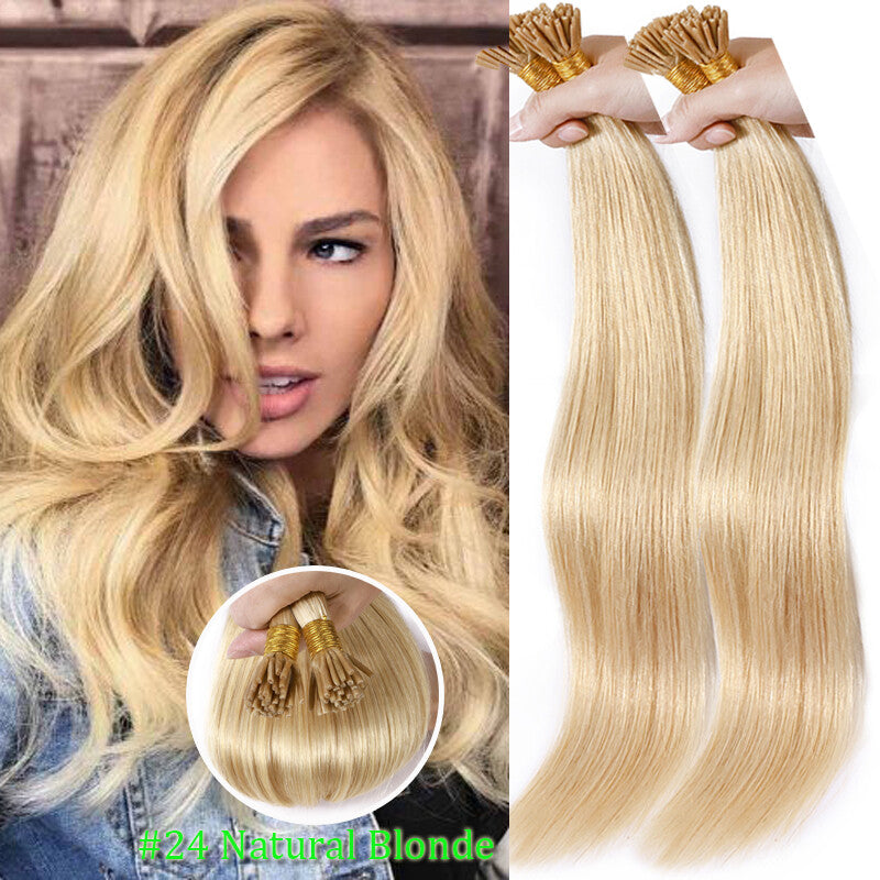 Remy Human Hair Extensions Micro Tip I Tip Keratin Bond 50-200 Strands