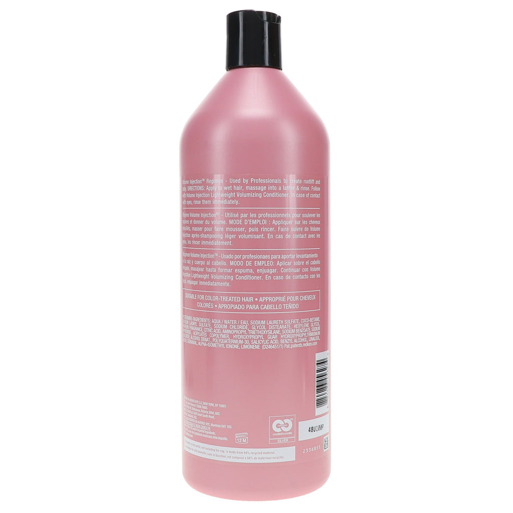 Redken Volume Injection Shampoo 33.8 oz - Boosts Fine Hair, Adds Body & Shine
