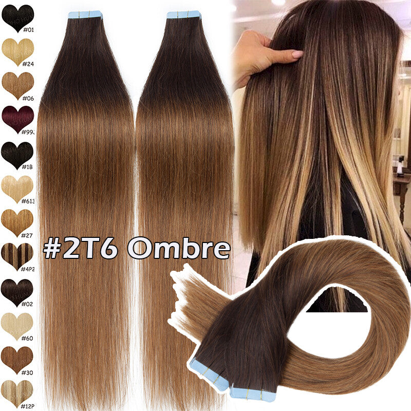 Thick Russian Tape-In Hair Extensions - Remy Human Hair Full Head