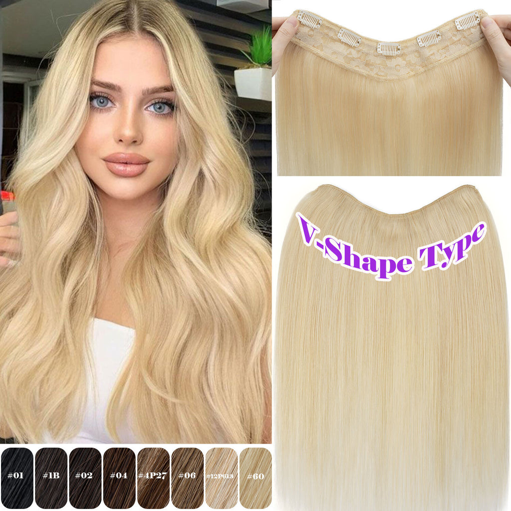 Clip-In Hair Extensions 100% Human Remy Hair Full Head V-Shape Long Styles