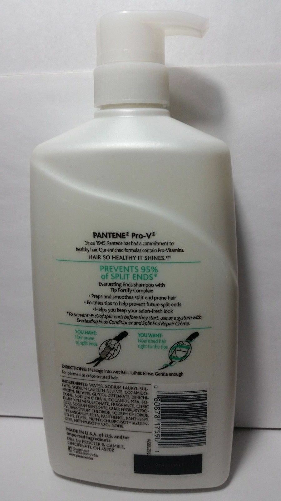 Pantene Everlasting Ends Shampoo - 2 Bottles, 29.2 OZ, Discontinued