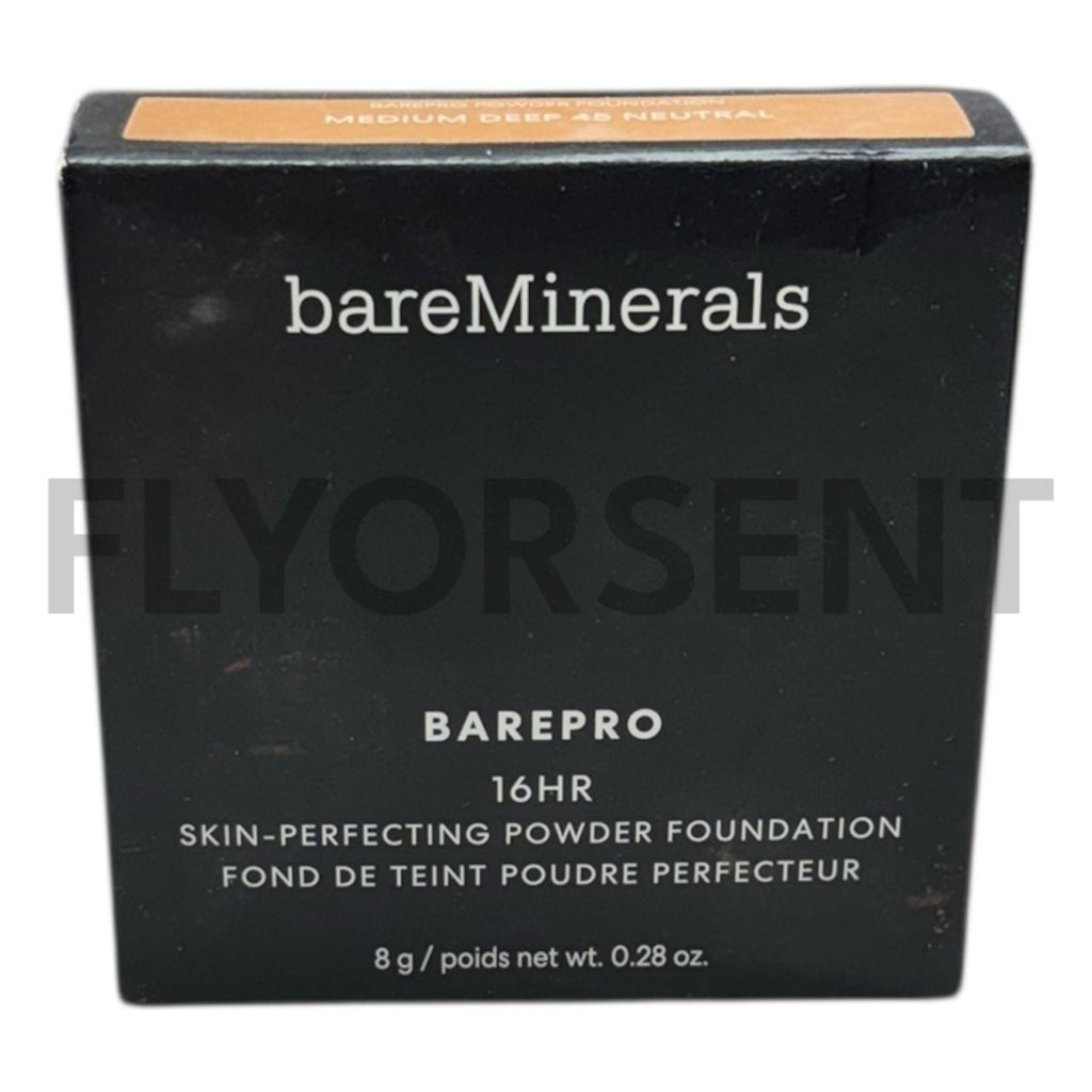 BareMinerals BAREPRO Powder Foundation Medium Deep 45 Neutral 8g - Full Size, Long Wear Makeup