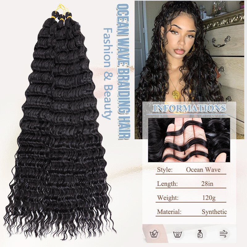 Water Wave Crochet Hair Extensions Afro Curly Braiding Hair Synthetic Braid