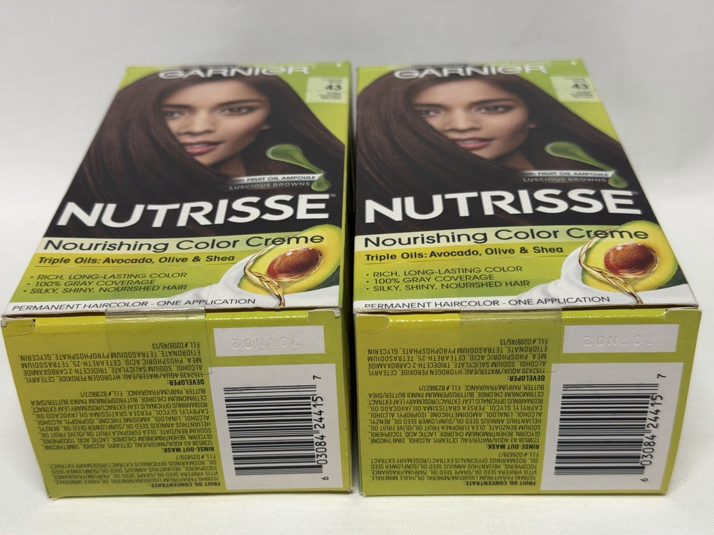 Garnier Nutrisse Hair Color #43 Dark Golden Brown Permanent Pack 2