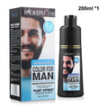 Men's Beard Hair Color Dye Shampoo - Natural Black Darkening 200ML