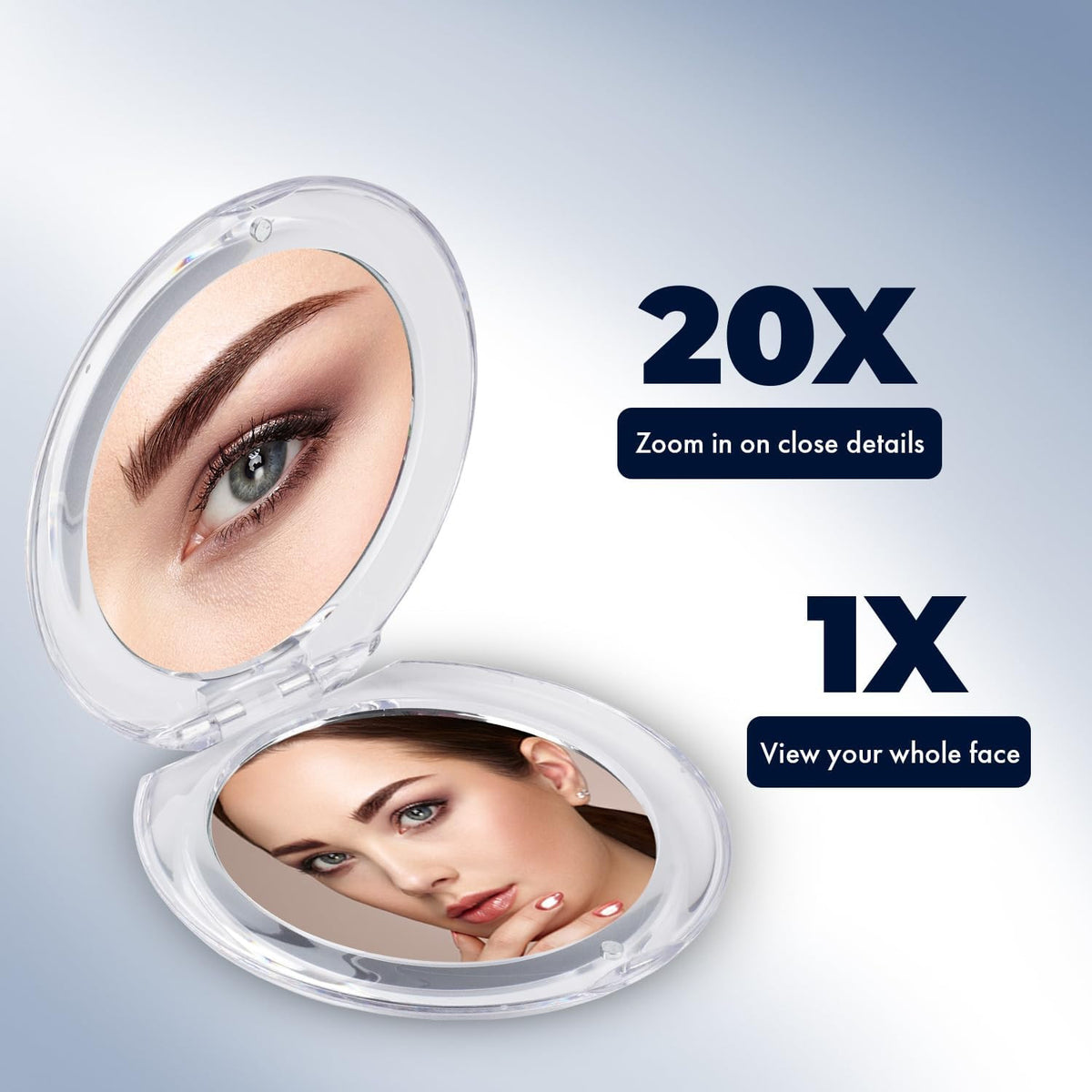 Mirrorvana 3.3in Compact Travel Mirror with 1x & 20x Magnification