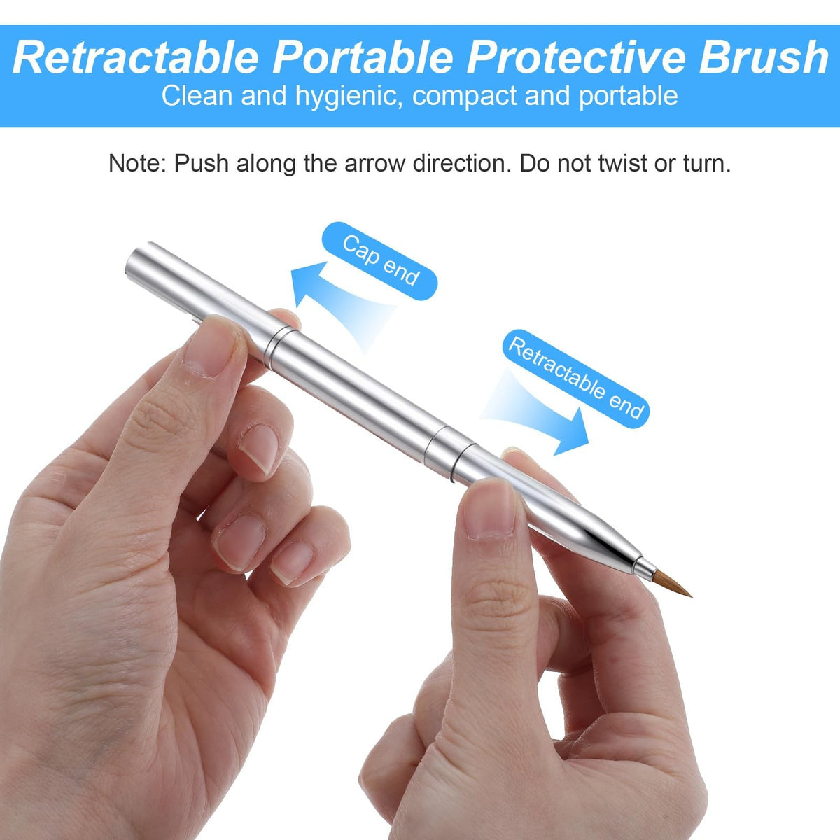 Retractable Lip Brush Dual Ended Lipstick Applicator Portable Makeup Tool