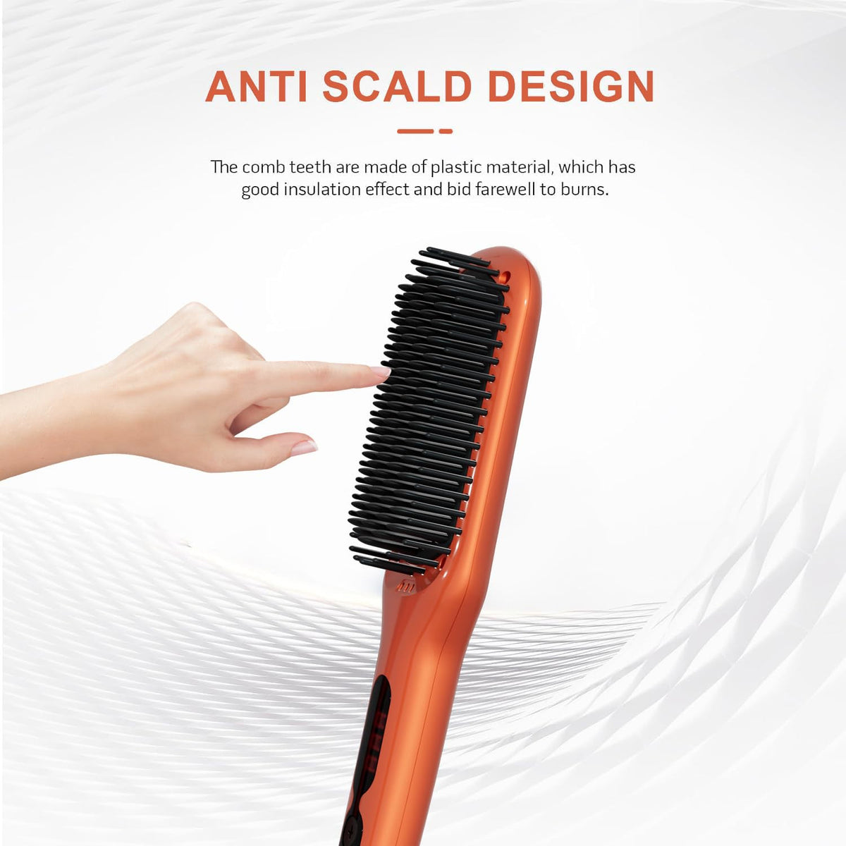 Hair Straightener Brush with Ionic Anti-Scald Technology, Fast Heating & Auto-Off