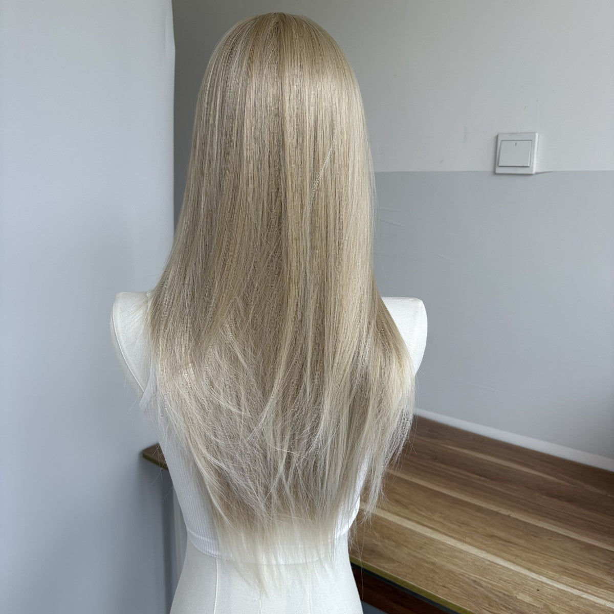 Highlight Blonde Long Straight Cosplay Wig with Bangs - Heat Resistant Synthetic Hair