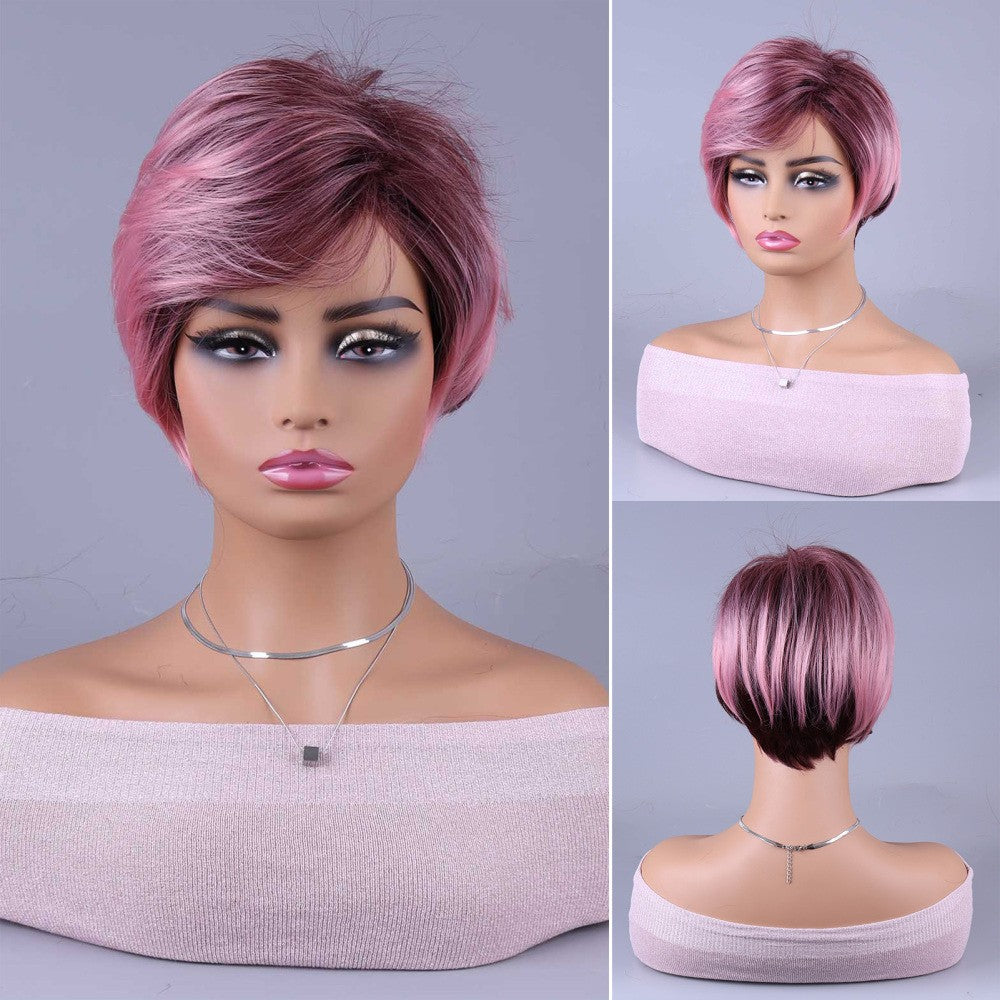 10-Inch Gradient Short Curly Wig - Natural Looking Thick Hair, Soft & Fluffy