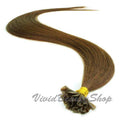 Pre-Glued U Shape Keratin Hair Extensions - Medium Brown #4, 22 Inches