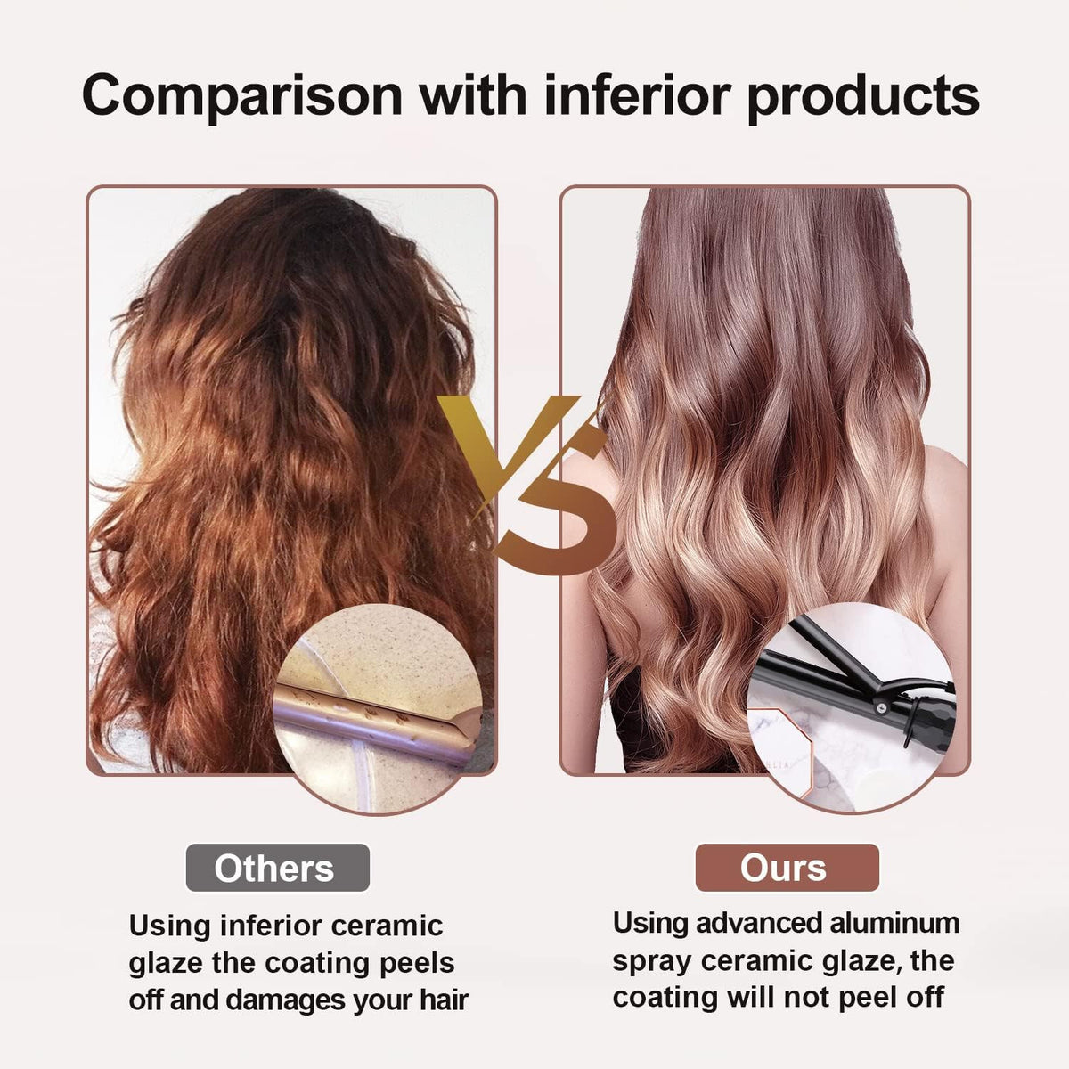 1 Inch Ceramic Curling Iron for Short Hair - 410°F/320°F Dual Voltage