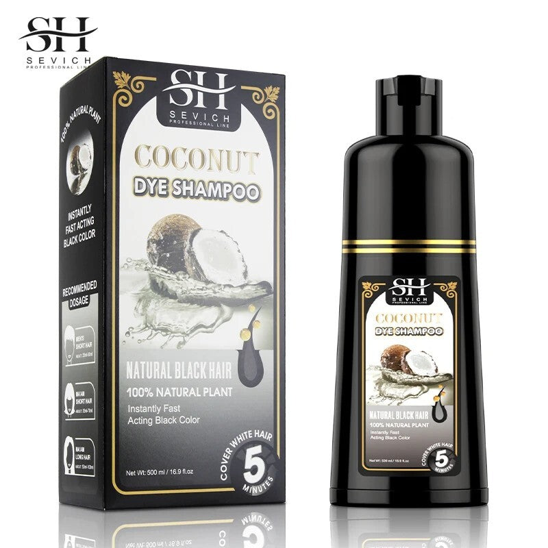 Herbal Hair Dye Shampoo for Gray Hair Darkening & Hair Loss Repair - 500ml