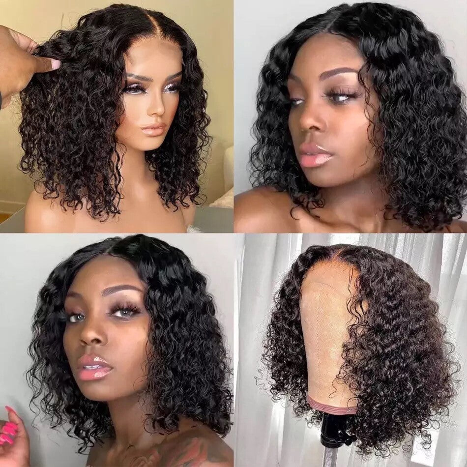 Curly Human Hair Wig Brazilian Remy Pre-Plucked Lace Front & Full Lace Styles