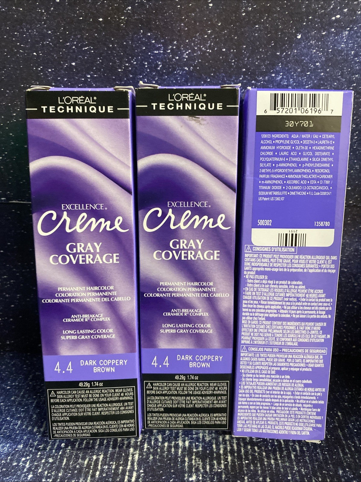 L'Oréal Excellence Creme Gray Coverage Permanent Hair Color - 3 Pack, 1.74 oz each