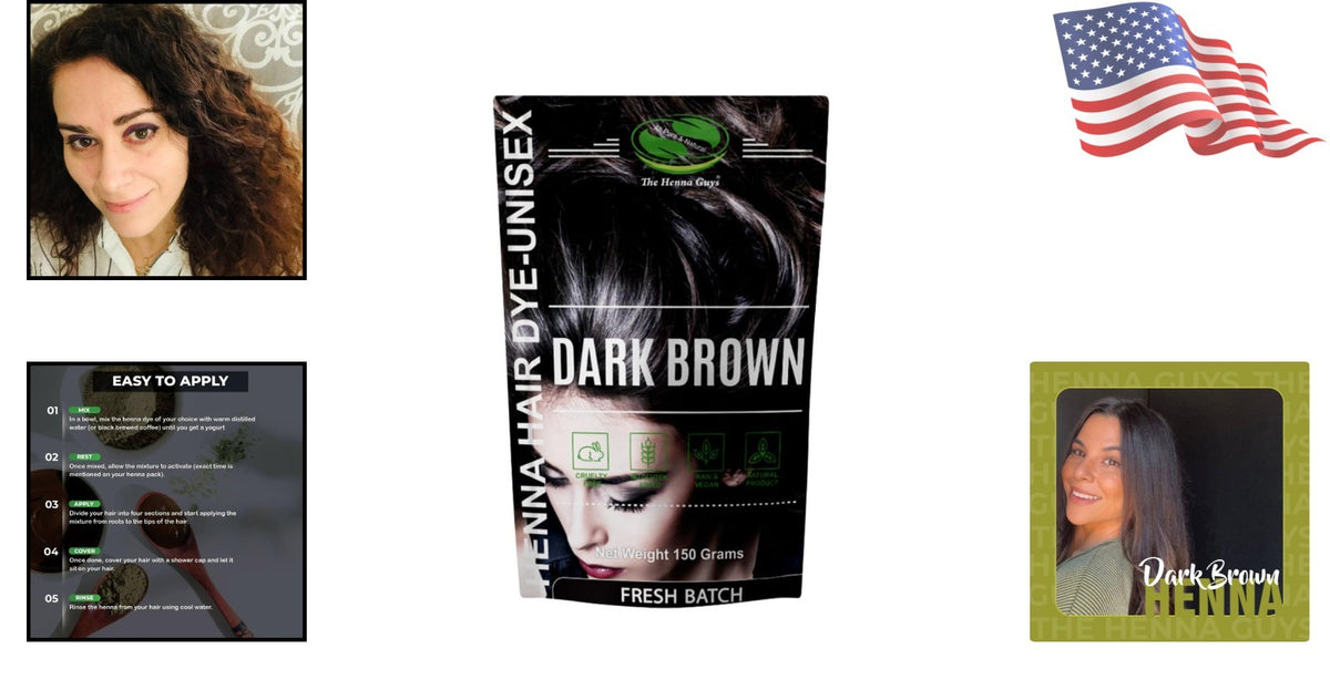 Plant-Based Dark Brown Hair & Beard Dye - Natural Gray Coverage 150g