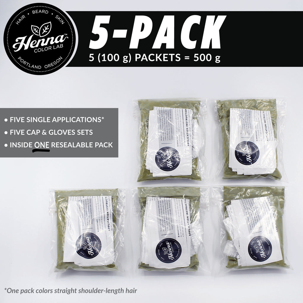 Auburn Henna Hair & Beard Dye Pack of 5 - Natural Botanical Color
