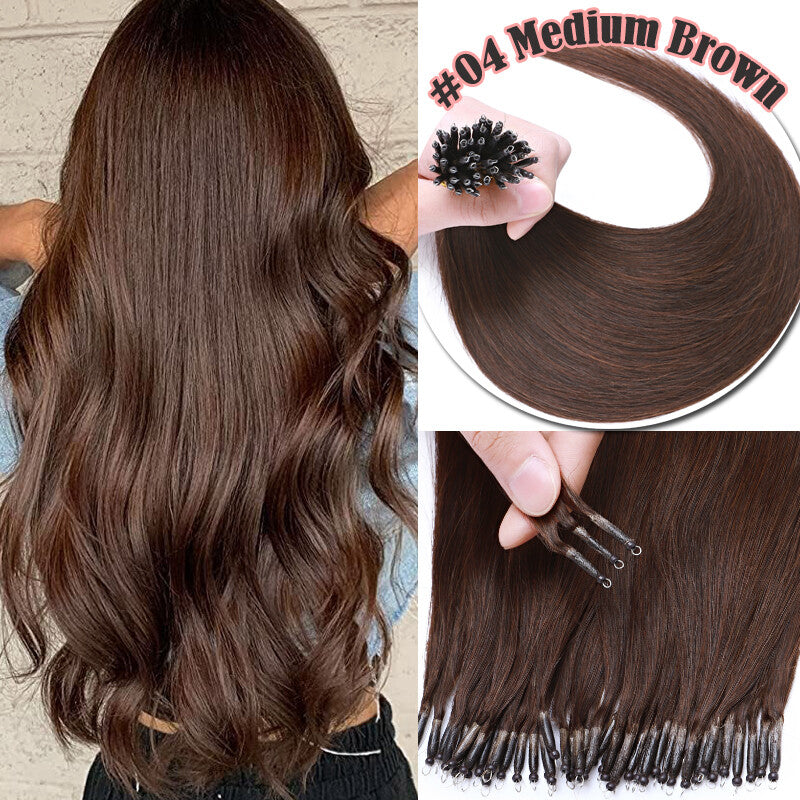 150g Thick Nano Ring Human Hair Extensions with Micro Beads for Ombre Styles
