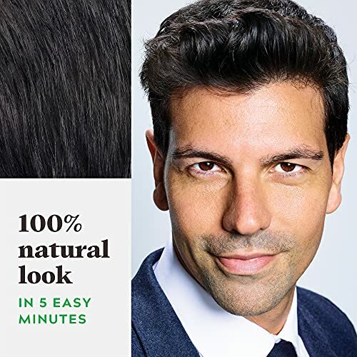 Gray Hair Color Shampoo for Men - Natural Black & Brown Shades, Long-Lasting