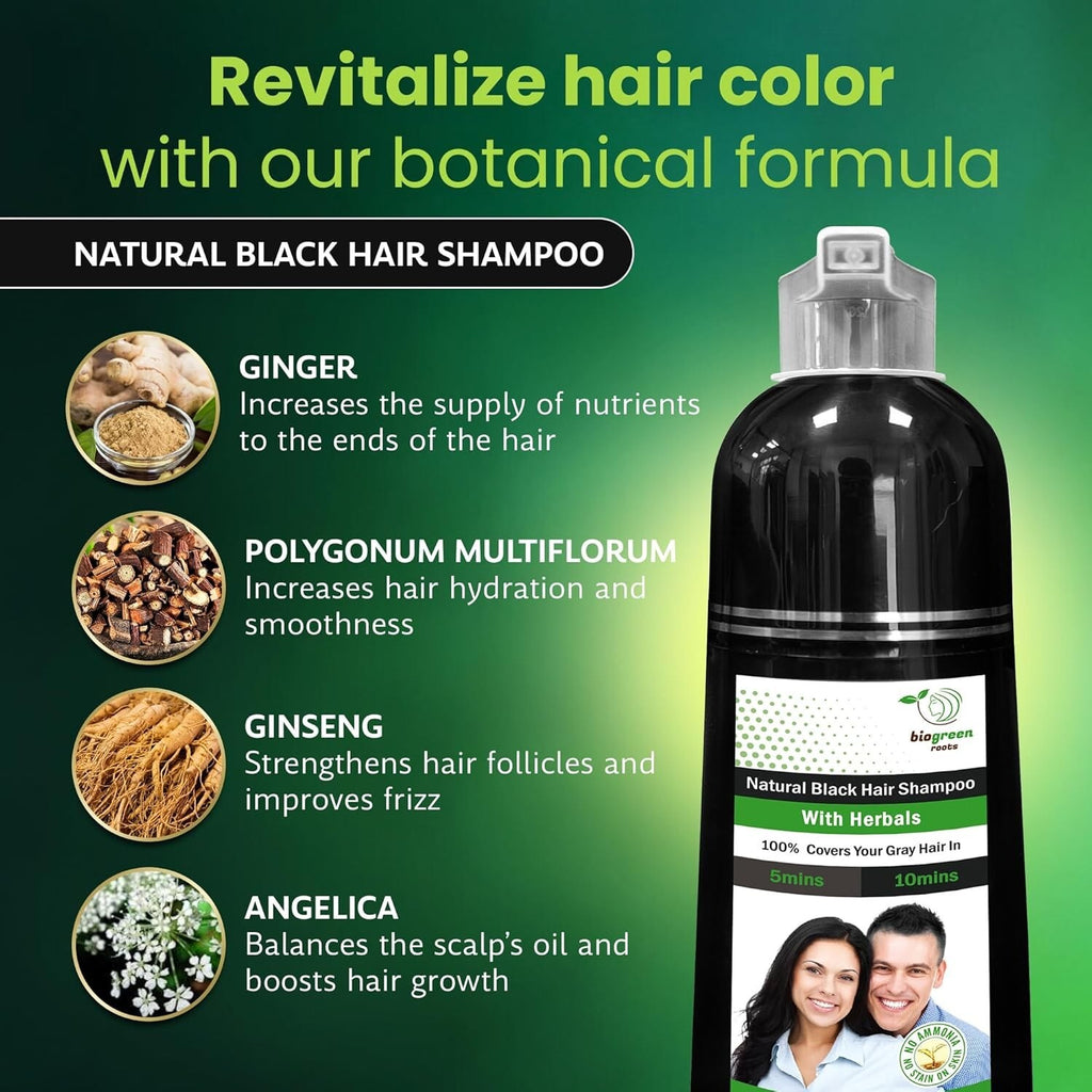 Herbal Ammonia & Paraben-Free Hair Color Shampoo - Salon-Quality Results