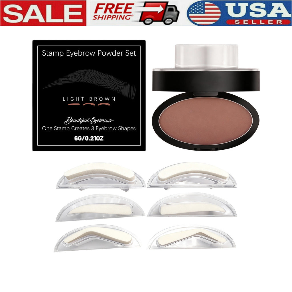 Eyebrow Stamp Kit with 3 Shapes - Water-Resistant, Quick & Easy Makeup